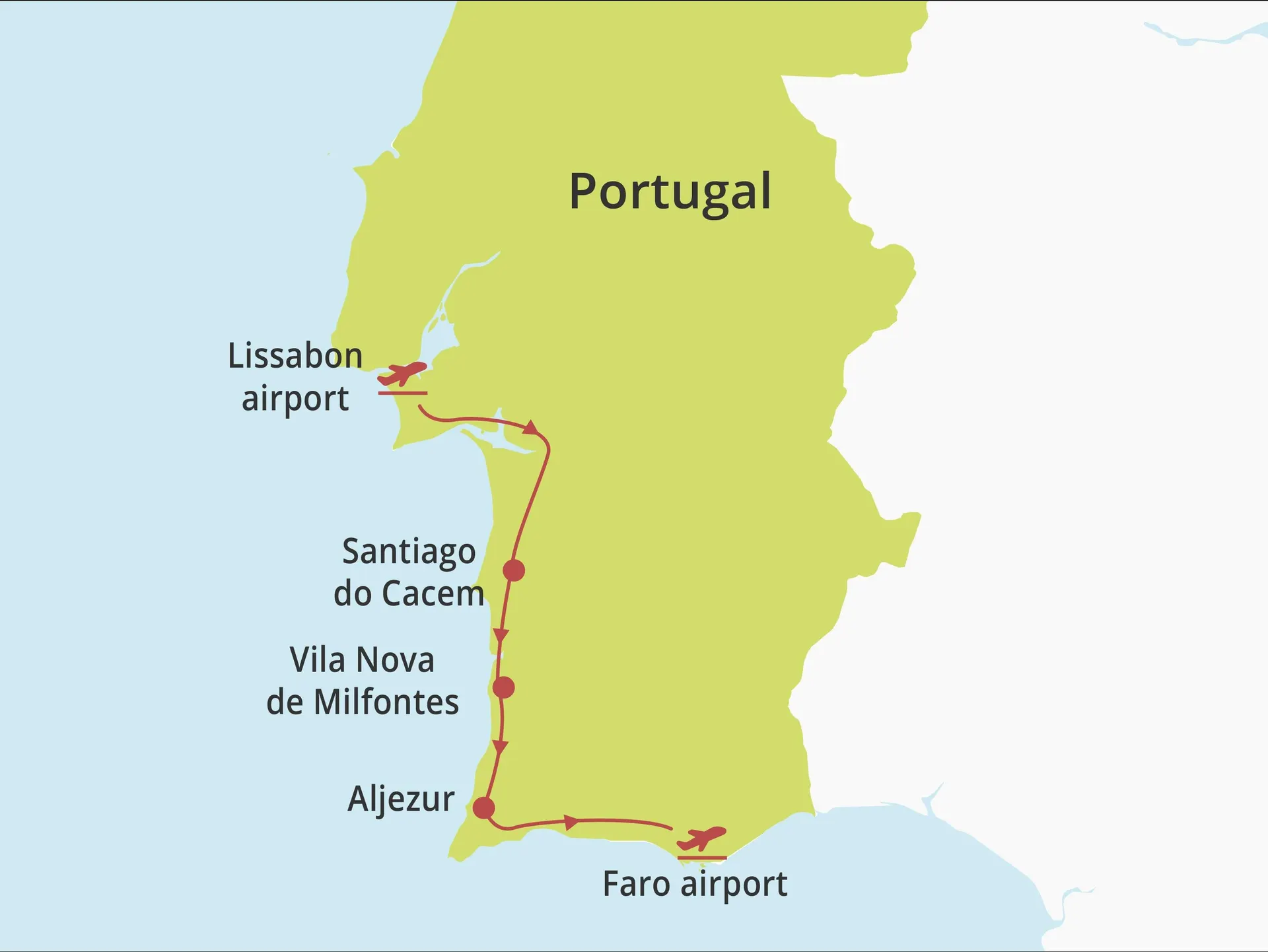 Fly-drive Costa Vicentina (hotels) 8 dagen