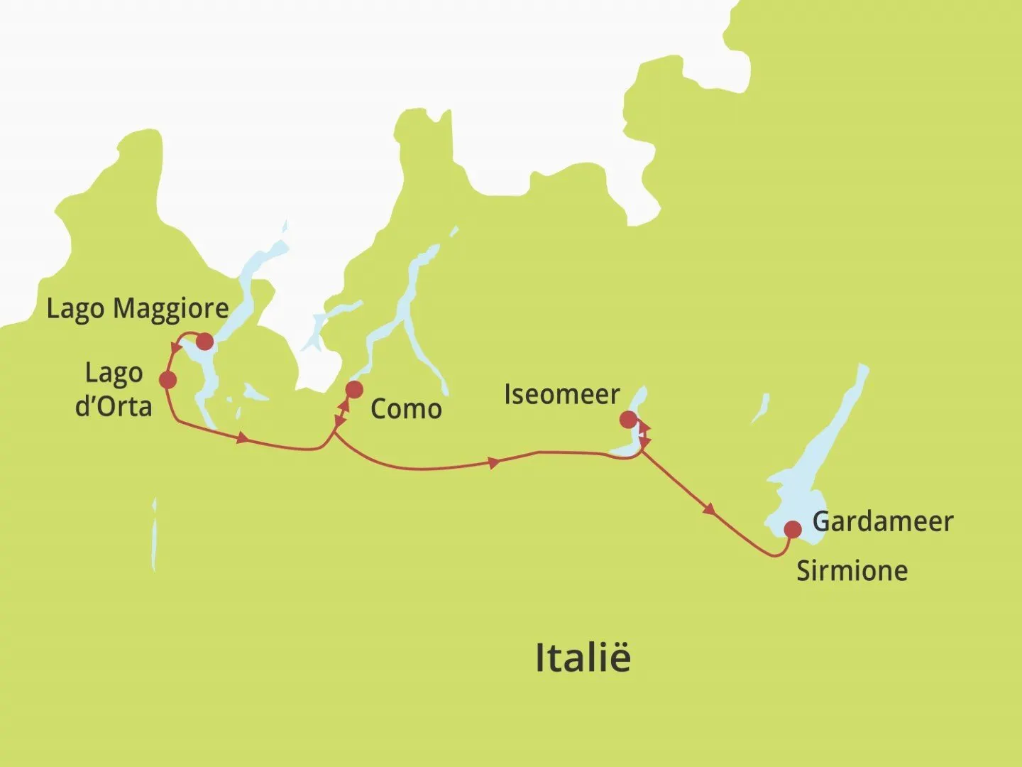 autorondreis langs 5 noord-italiaanse meren