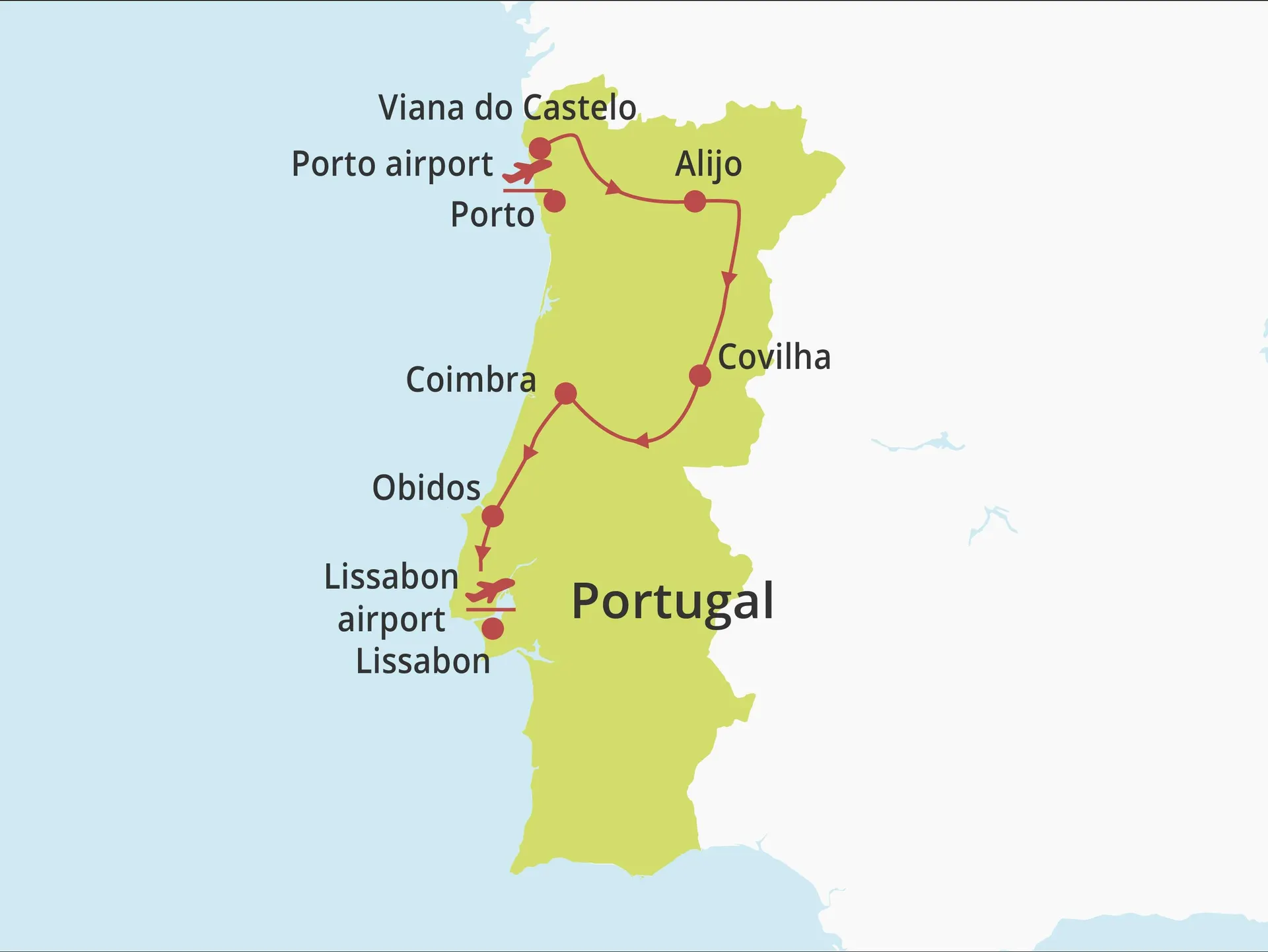Fly-drive Noord, Centraal en Lissabon kust (pousadas) 11 dagen