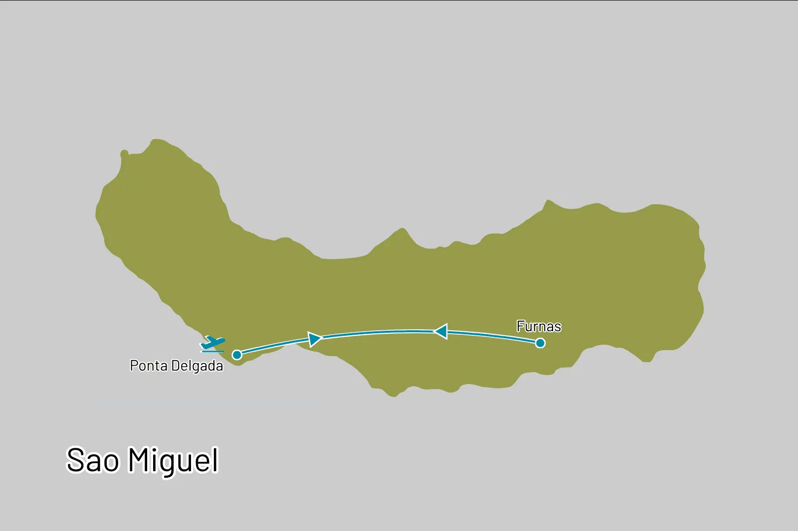 Hiking op Sao Miguel - Route