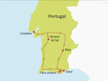 Fly-drive Pousada Gourmet Algarve-Alentejo-Lissabon