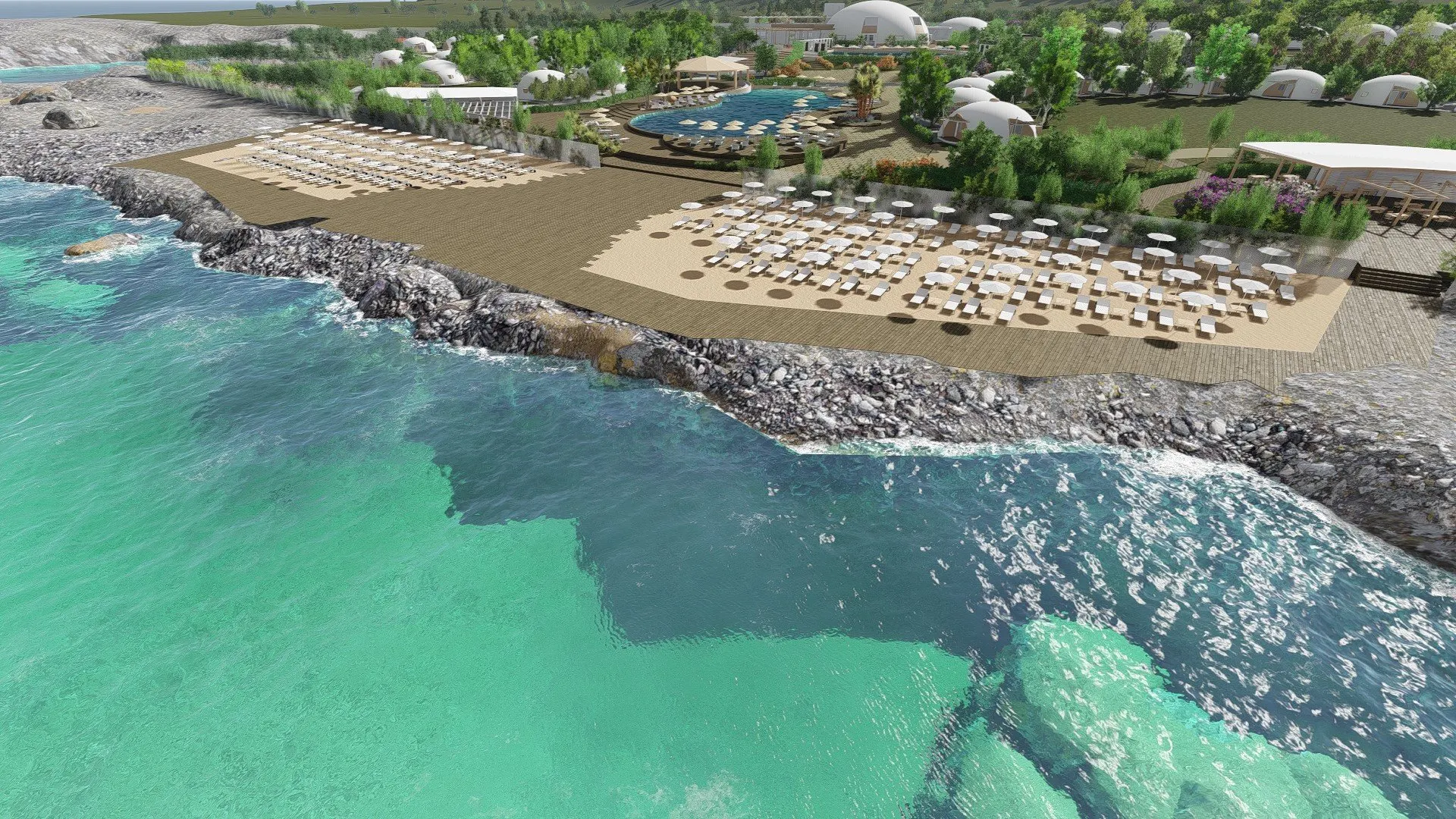 torre cintola natural sea resort - puglia - italie -overzicht vanaf zee